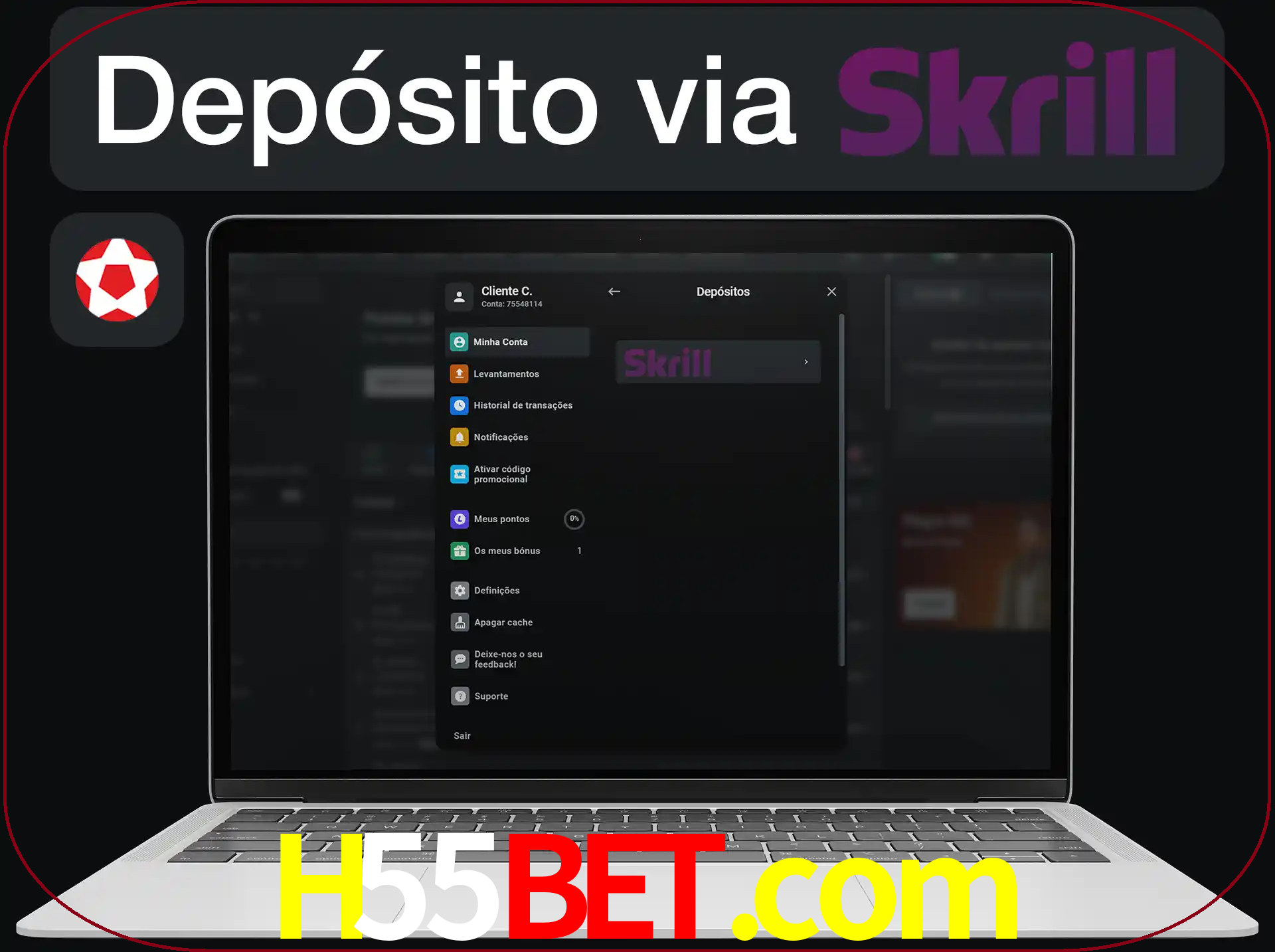 Fazer depósitos com Skrill.