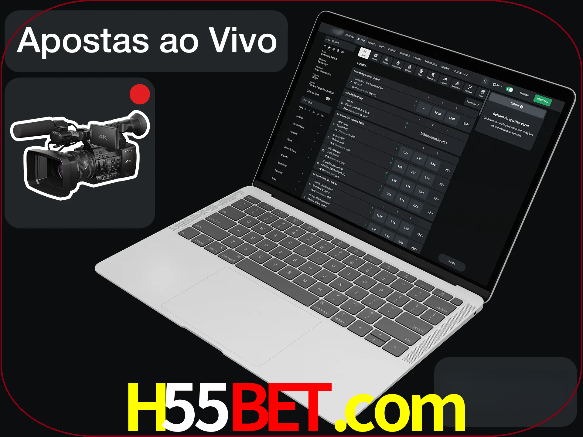 Aposte em formato ao vivo em nosso site.
